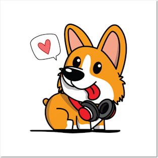 cute corgi by the chest Posters and Art